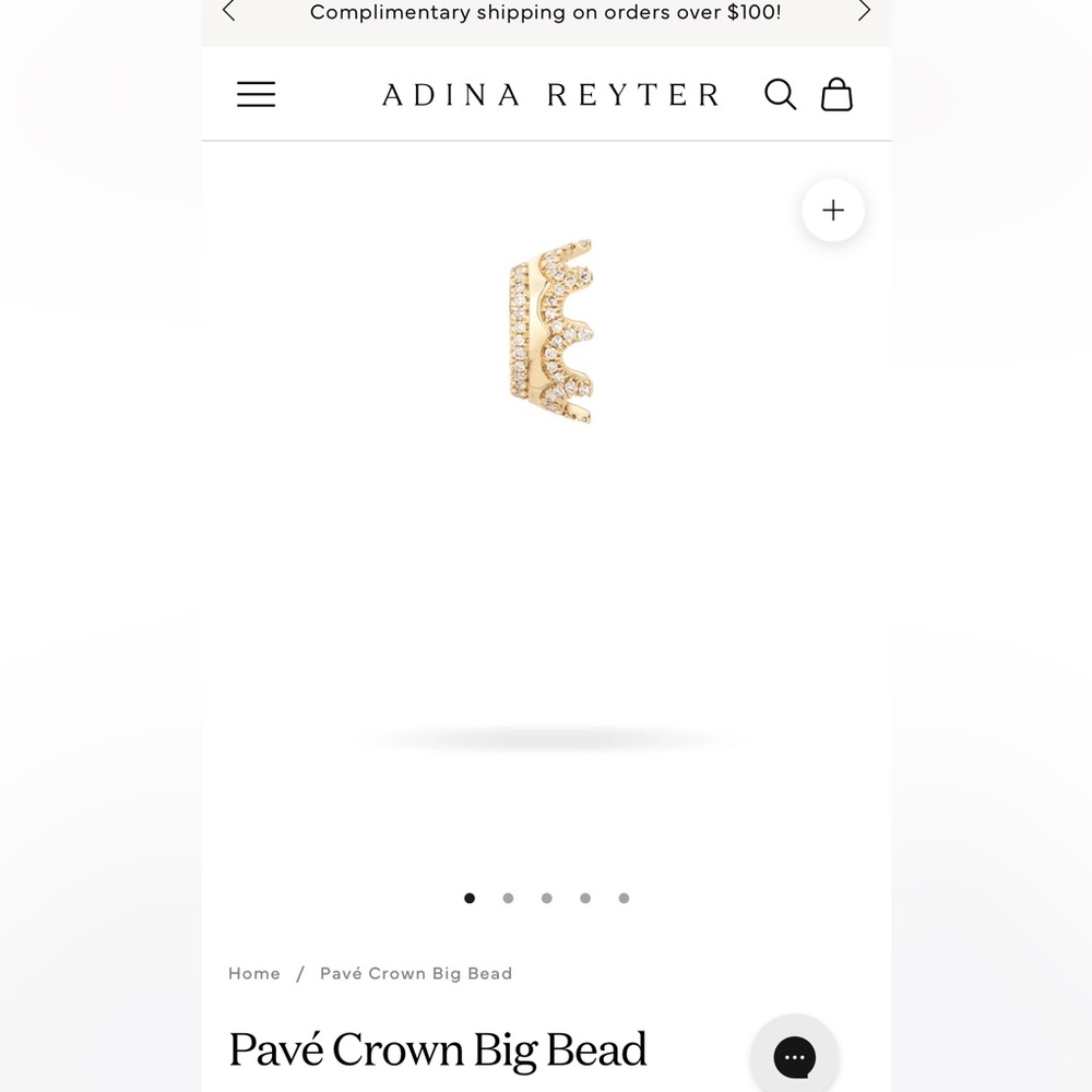 Adina Reyter Gold Pavé Crown bead